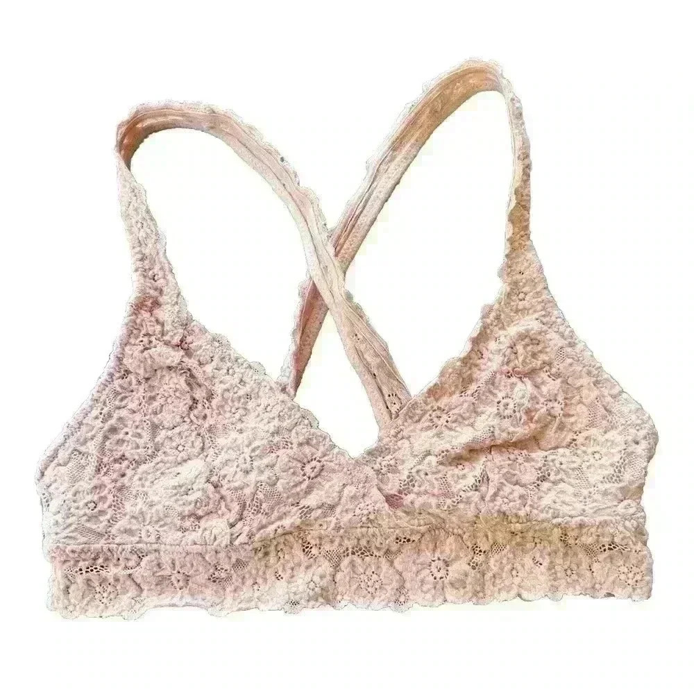 Aerie Lace Pullover Racerback Bralette Size Medium Pink - Picture 1 of 7